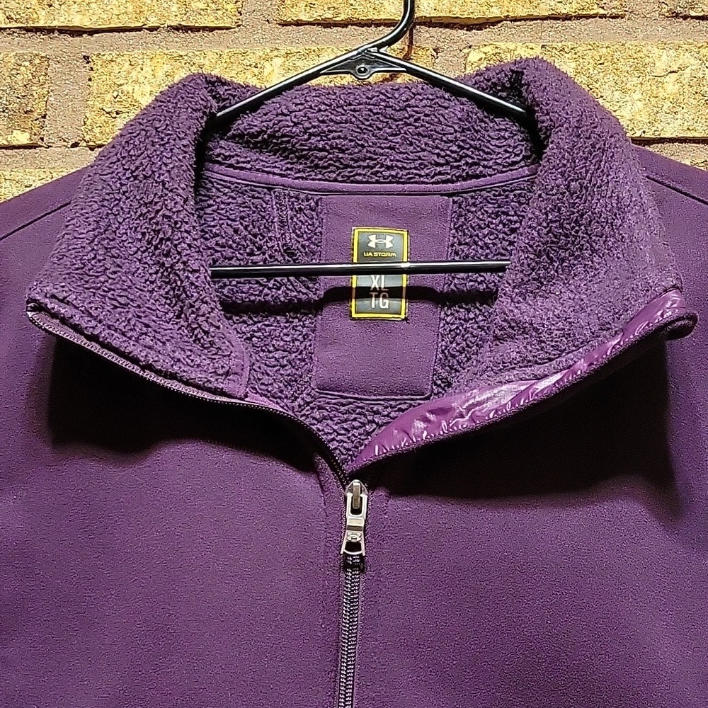 Under Armour UA Storm Water Resistant Purple Fleece Lined Zip Athletic Jacket XL - Picture 6 of 8